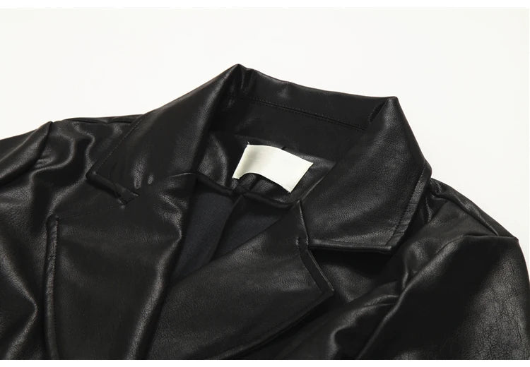 Steampunk leather trench coat