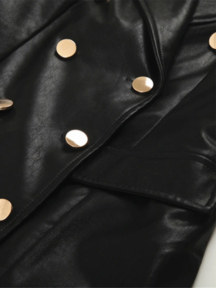 Steampunk leather trench coat