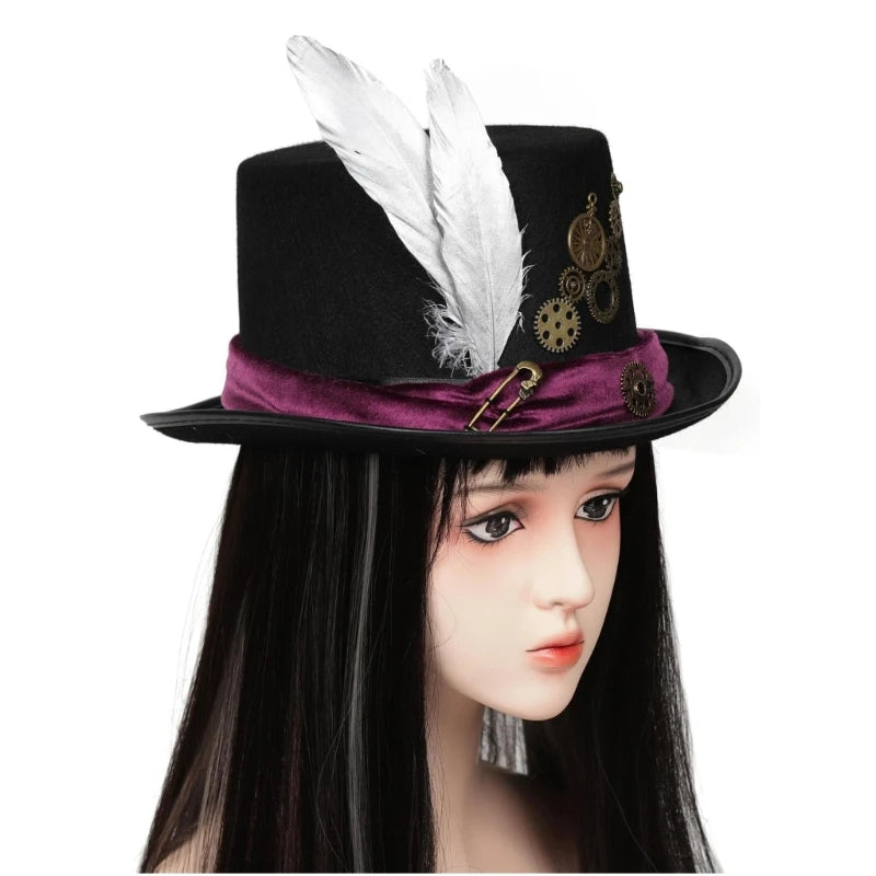 Hut steampunk damen rose