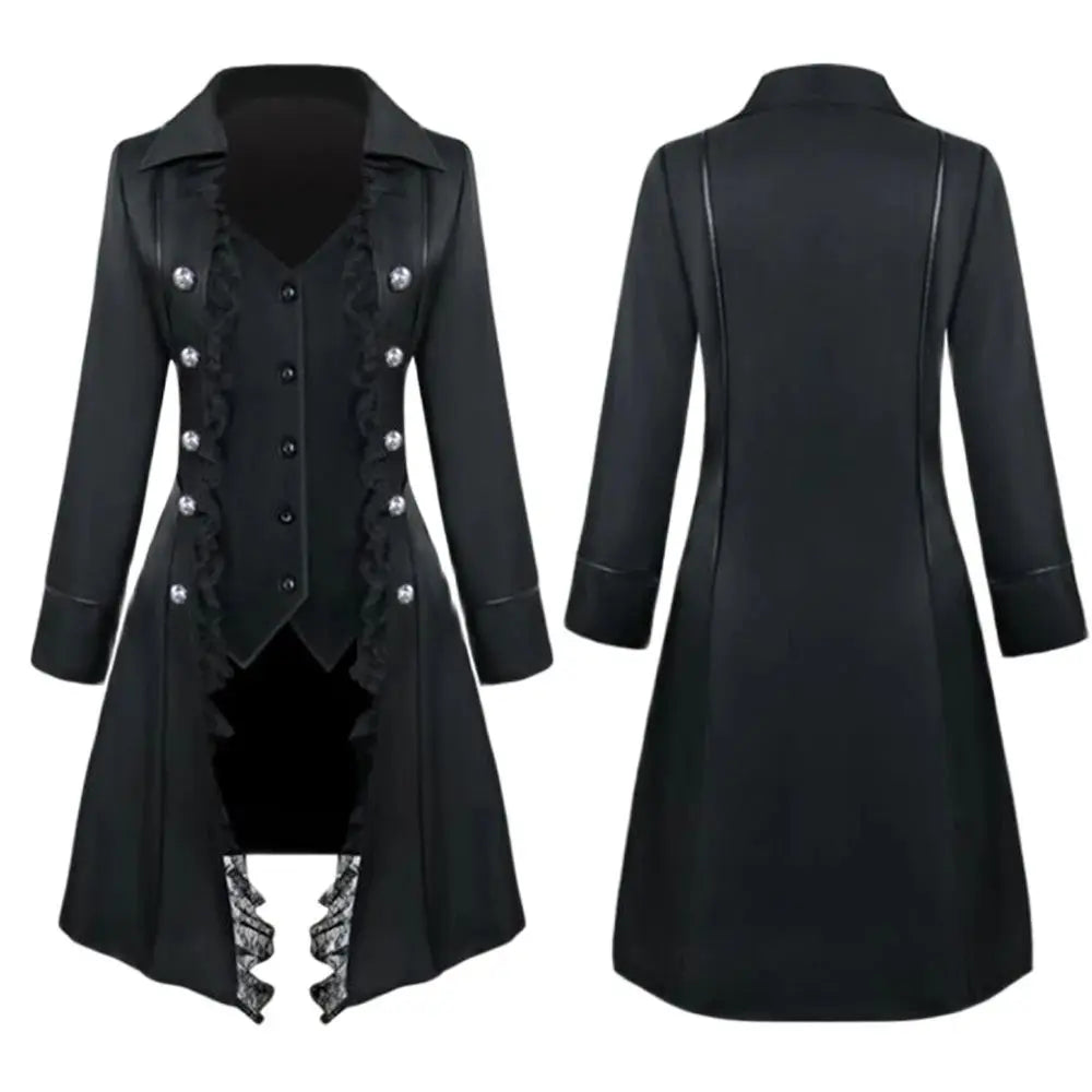 Steampunk mantel damen schwarz