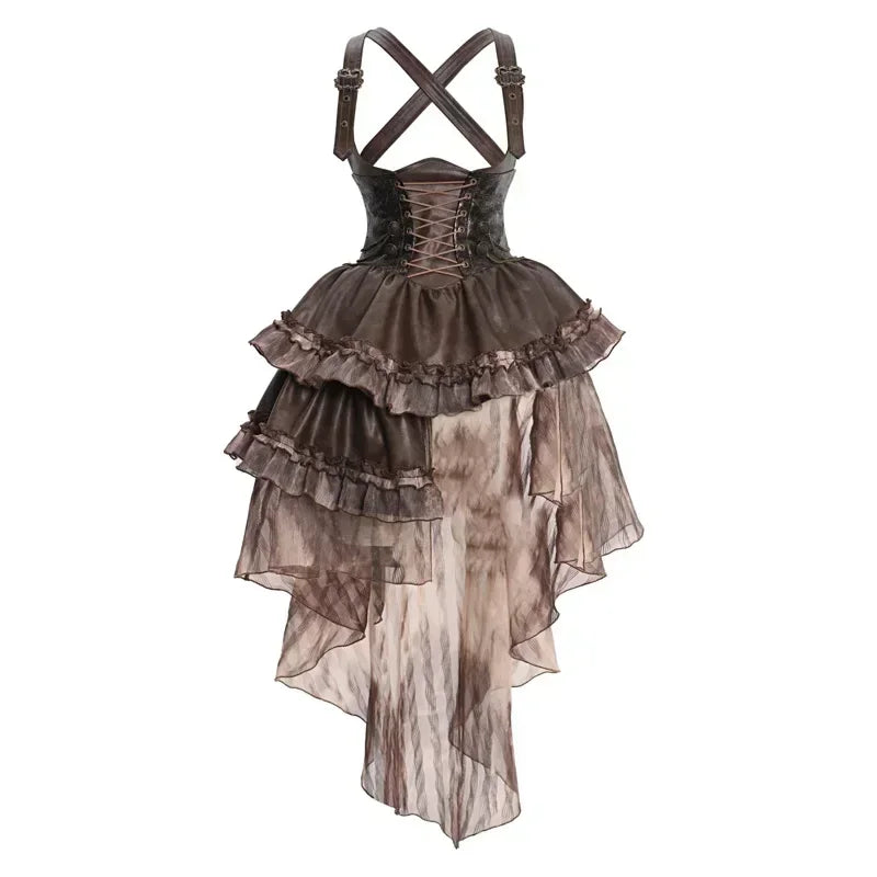 Steampunk kleid braun