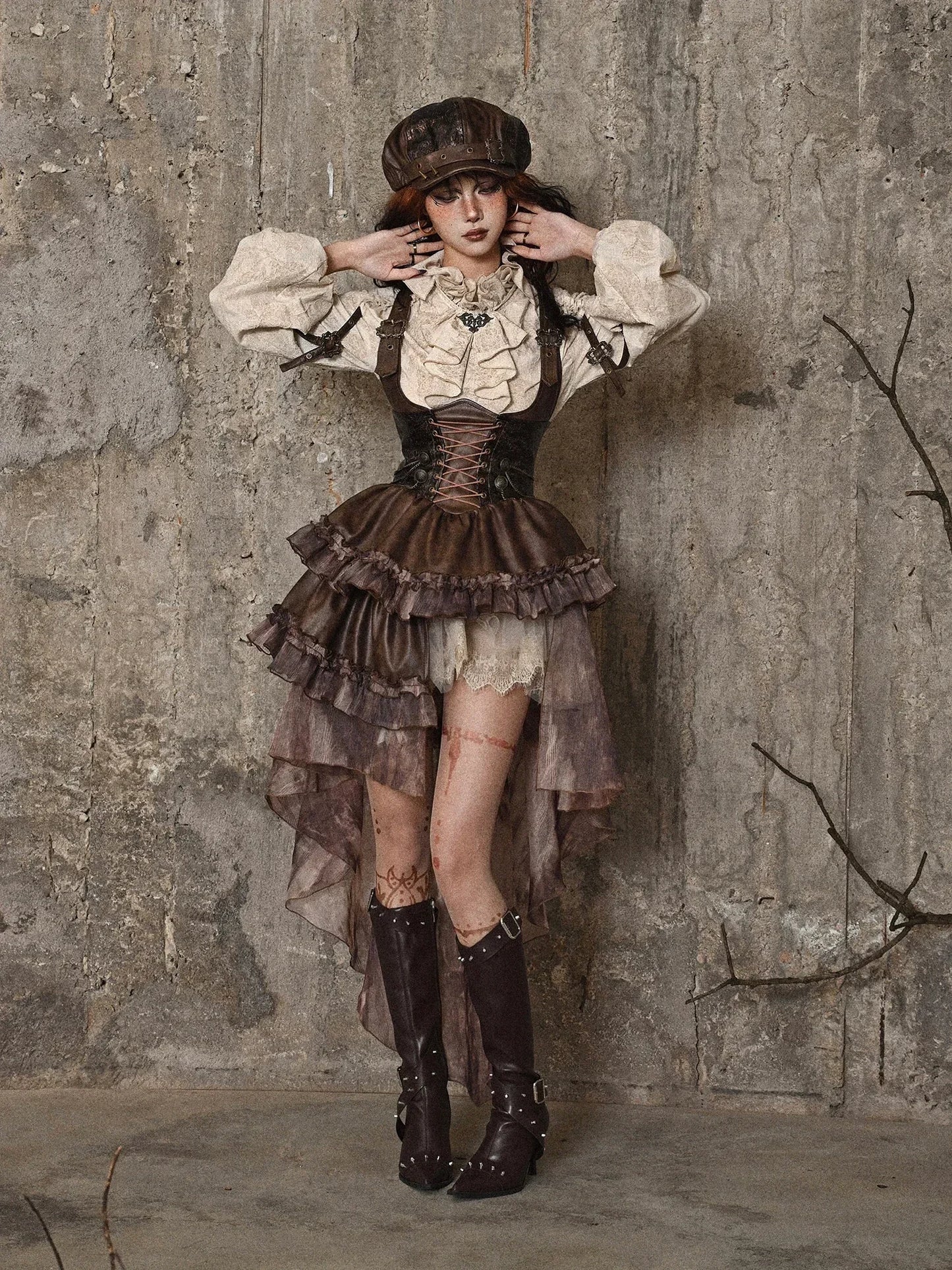 Steampunk kleid braun