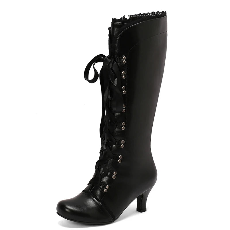 Steampunk knee high boots