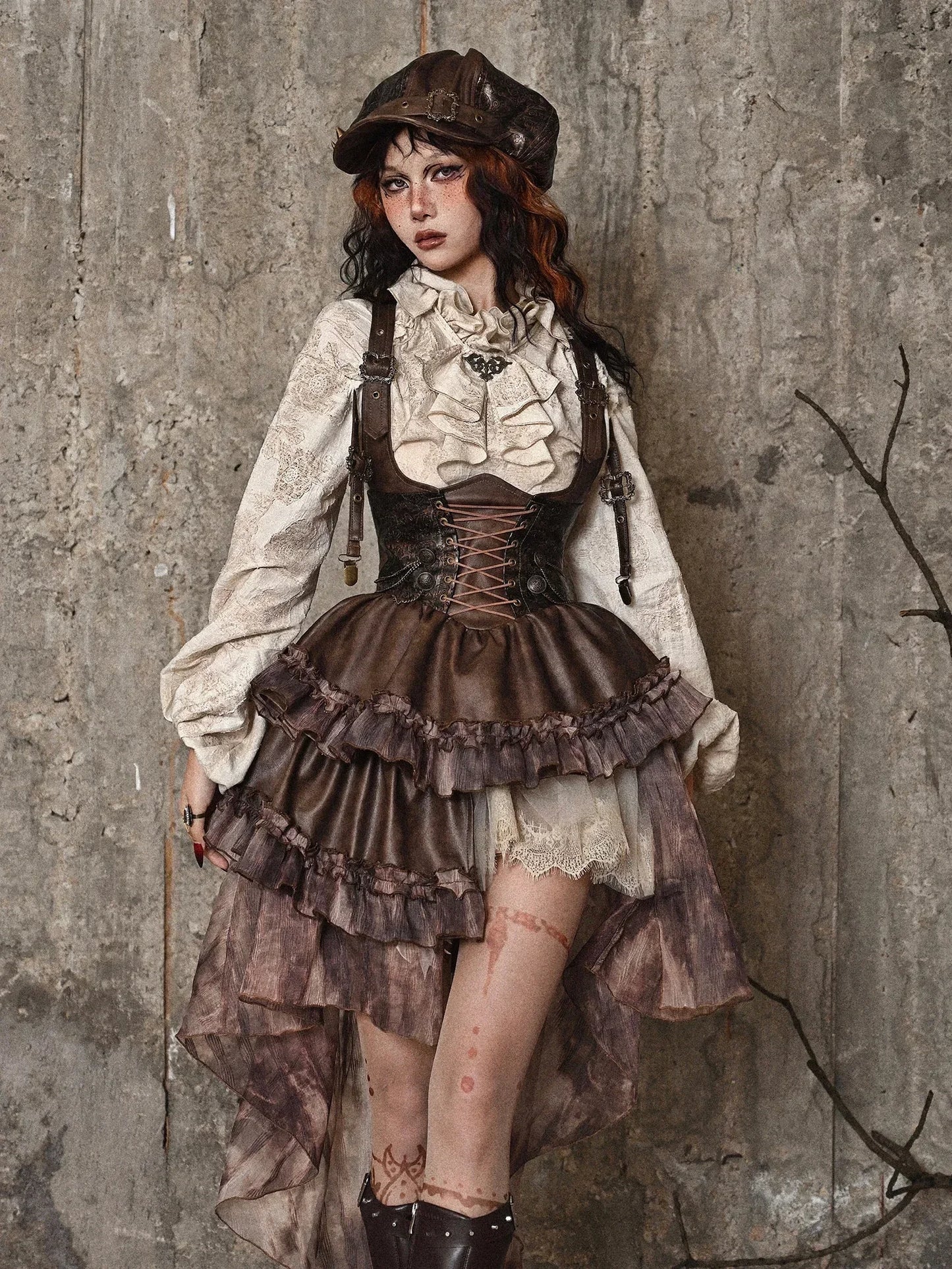 Steampunk kleid braun