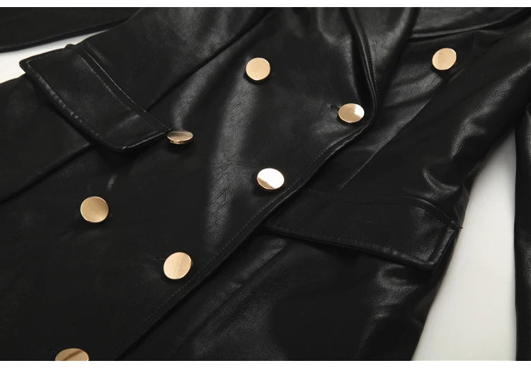 Steampunk leather trench coat