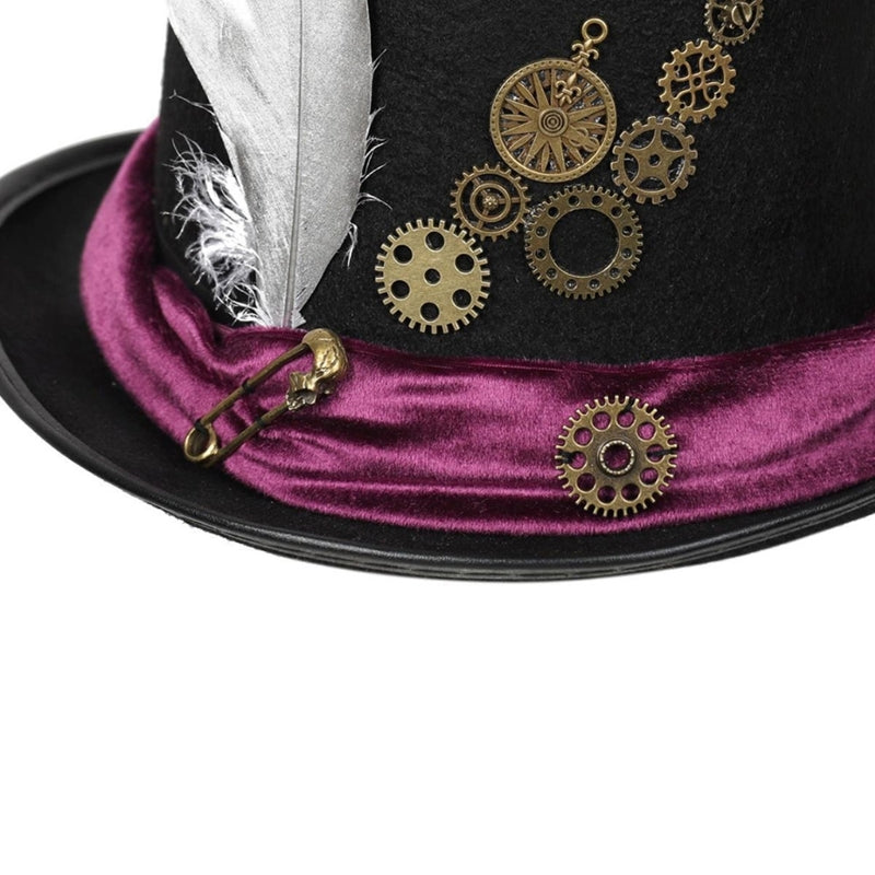 Hut steampunk damen rose