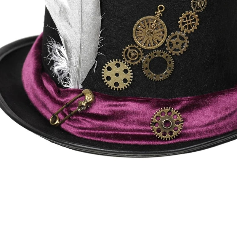 Hut steampunk damen rose