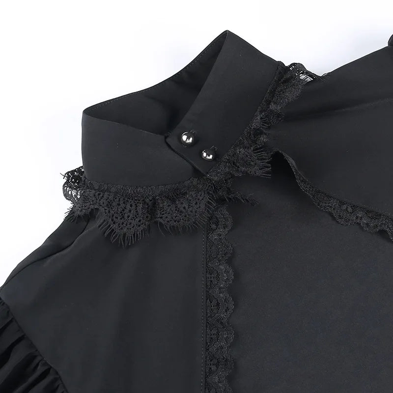 Steampunk bluse schwarz